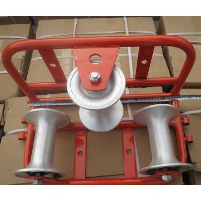 Aluminum Nylon Wheels Triple Cable Roller, Cable Pulley Tools